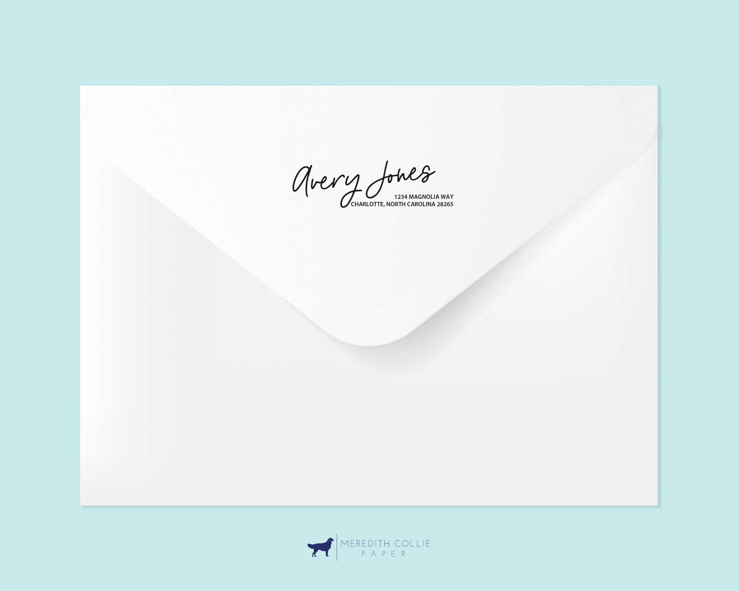 Modern Handwriting Family Return Address Stamp