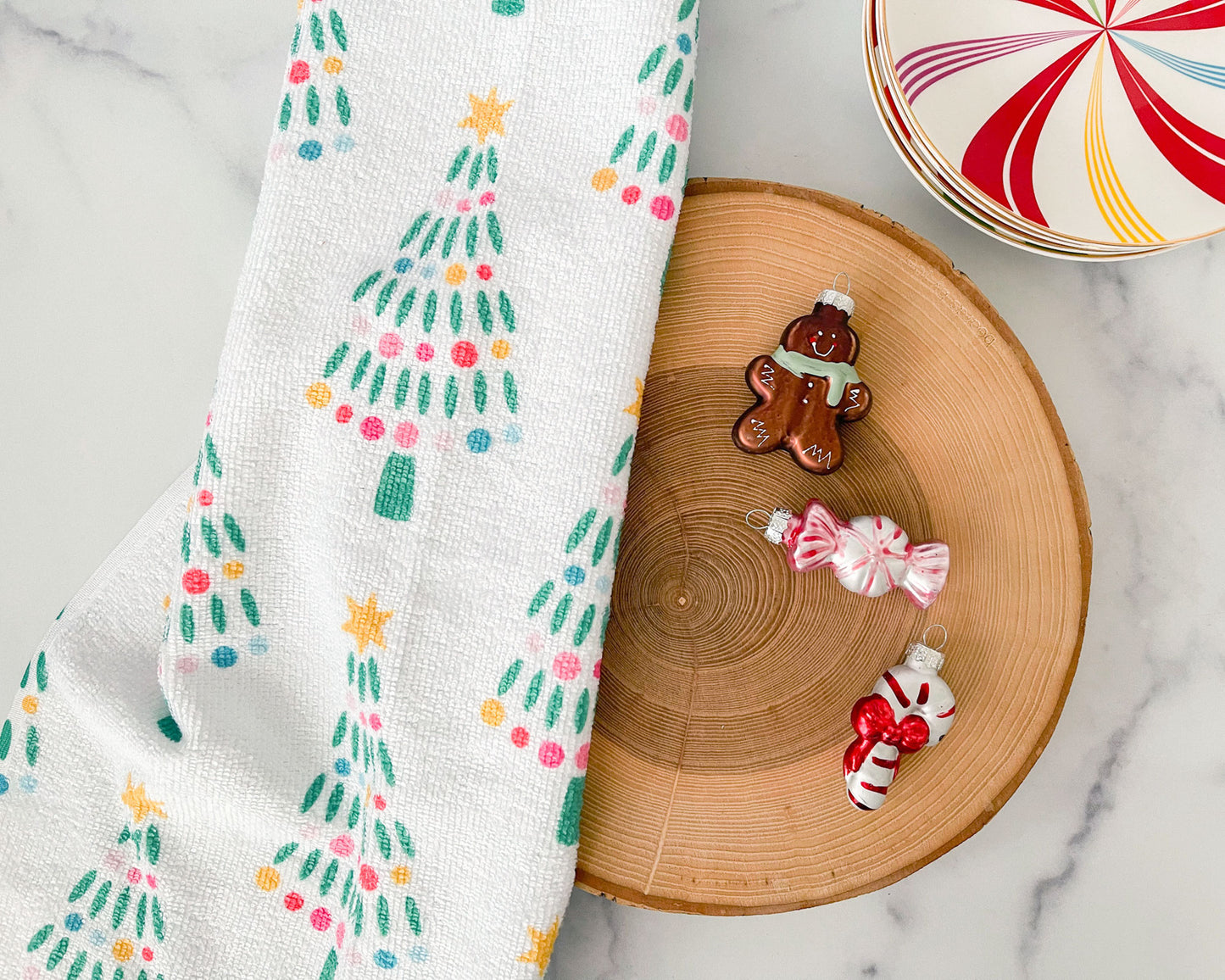 Modern Christmas Tree Holiday Hand Towel