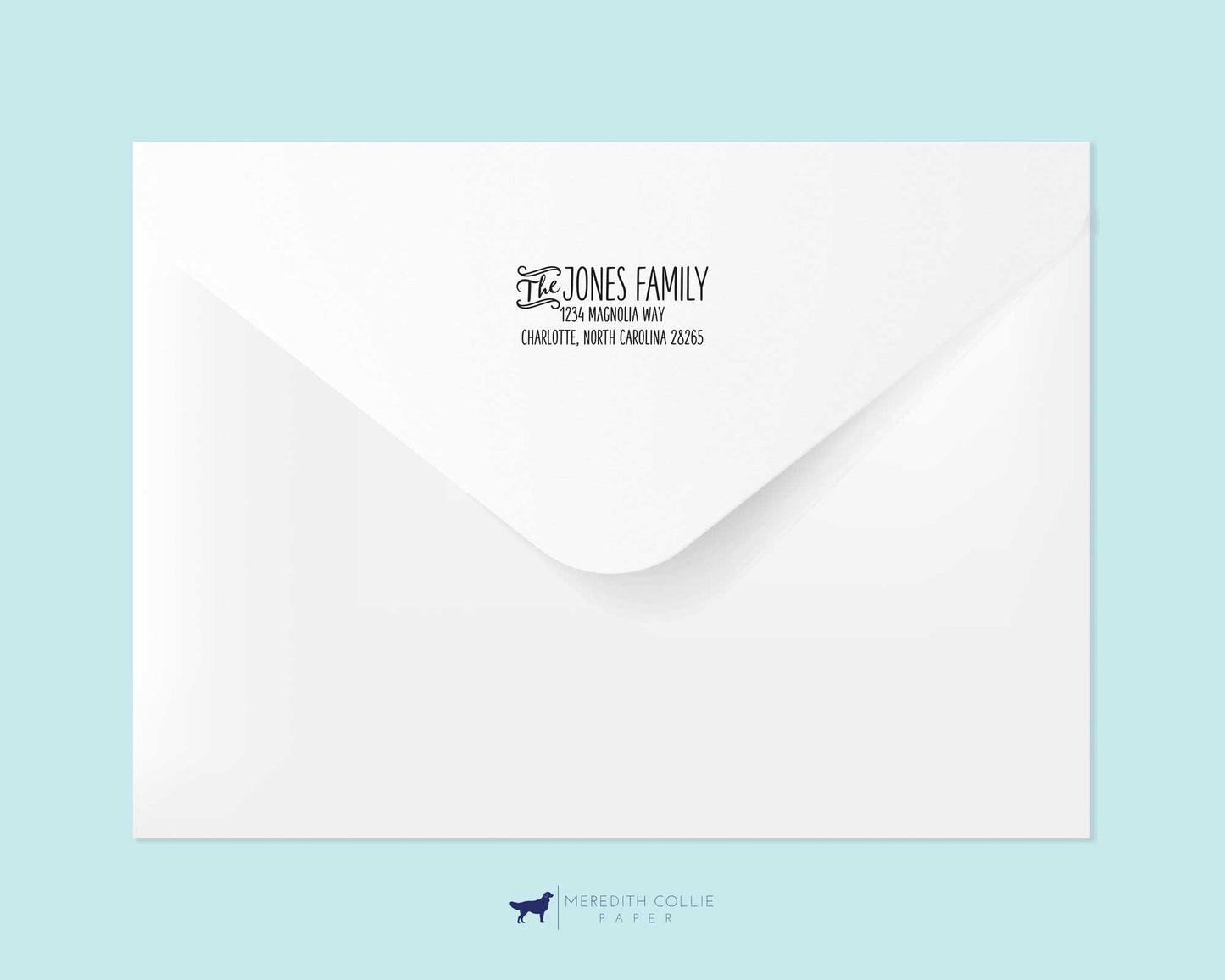 Modern Couple or Family Return Address Stamp