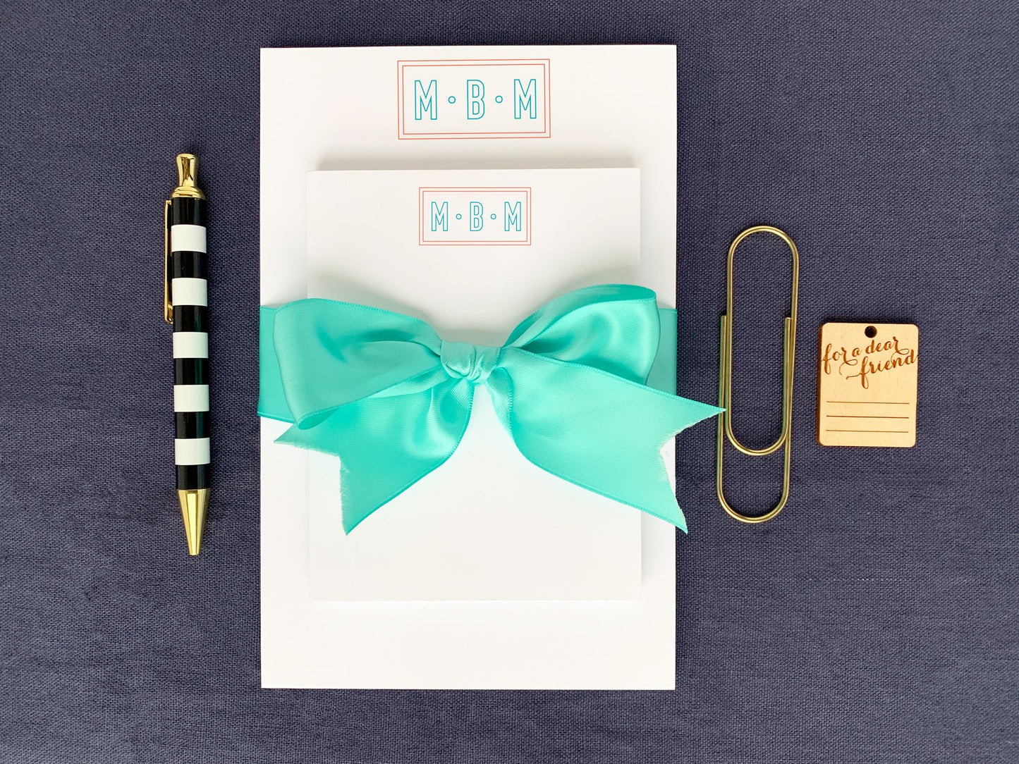 Outline Monogram Notepad Gift Set