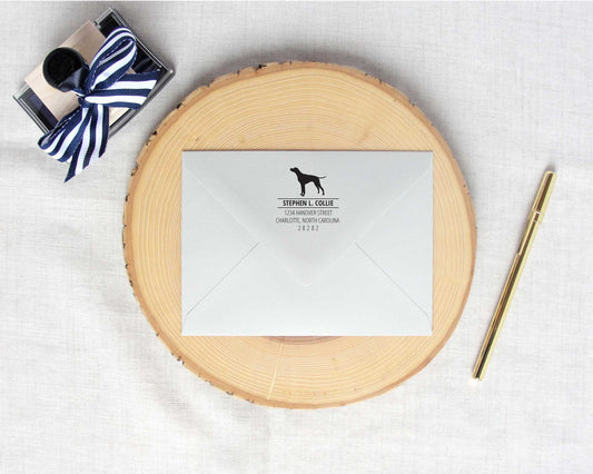 Pointer Dog Silhouette Personalized Return Address Stamp
