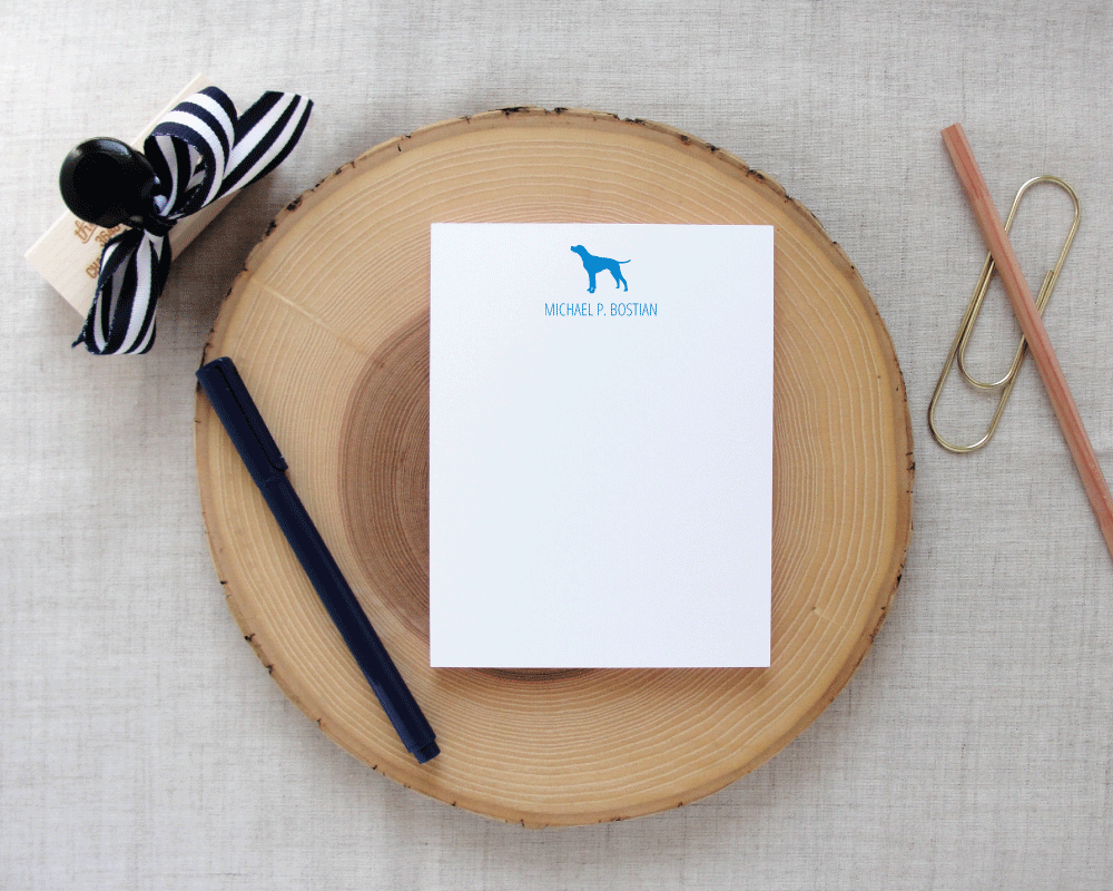 Sporting Gentlemen Pointer Dog Silhouette Notepad | Meredith Collie Paper