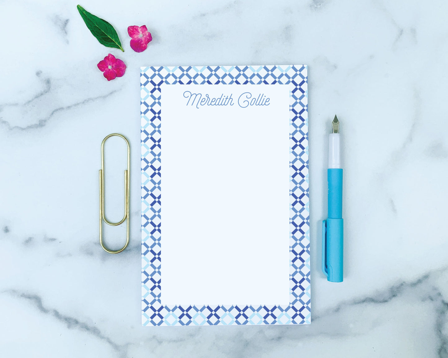 Portuguese Tile Pattern Personalized Notepad
