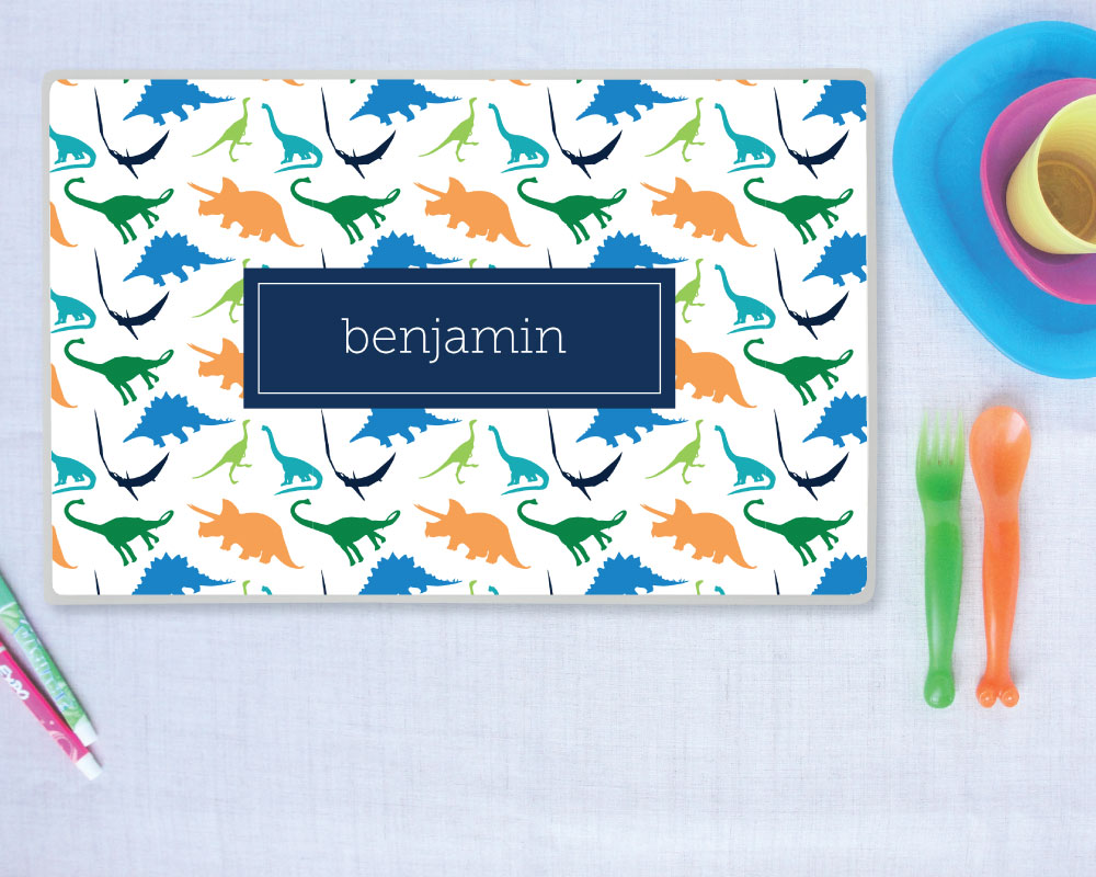 Preppy Dinosaur Personalize Placemat