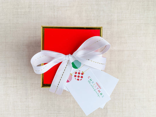 Personalized Preppy Christmas Ornament Holiday Enclosure Cards