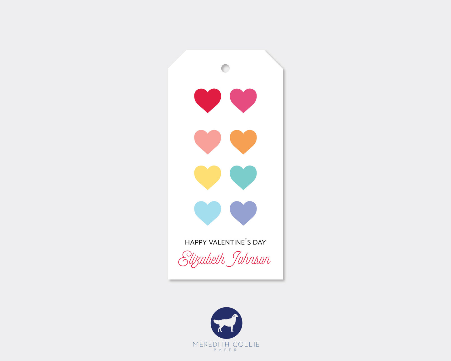 Rainbow Roller Skate Personalized Valentine's Day Gift Tags