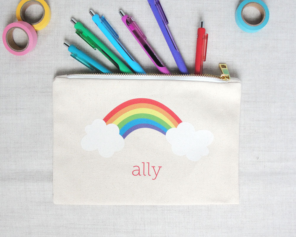 Personalized Rainbow Pencil Pouch – Meredith Collie Paper & Design