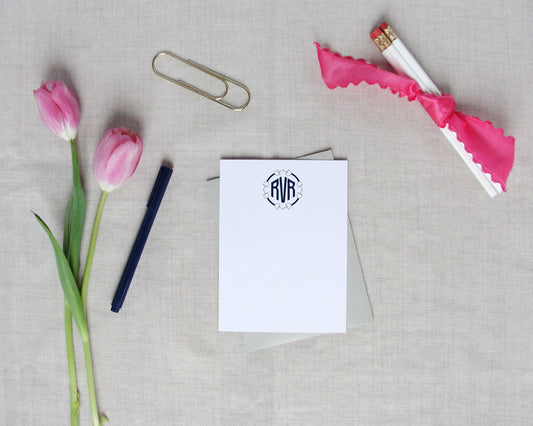 Round Snaffle Bit Monogram Stationery