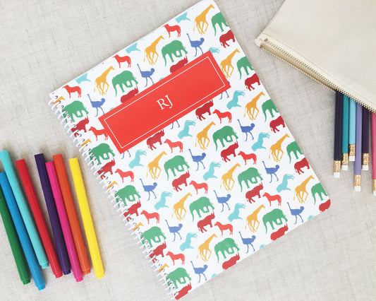 Safari Animal Personalized Spiral Notebook