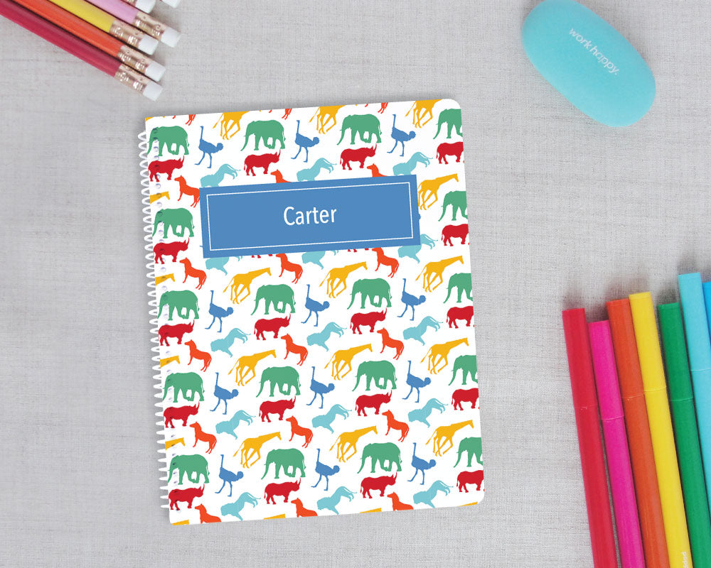 Safari Animal Personalized Spiral Notebook