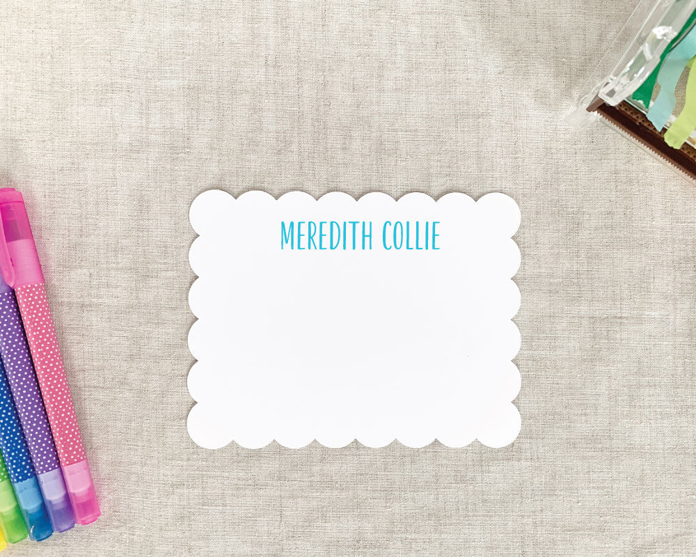 Personalized Scallop Edge Stationery