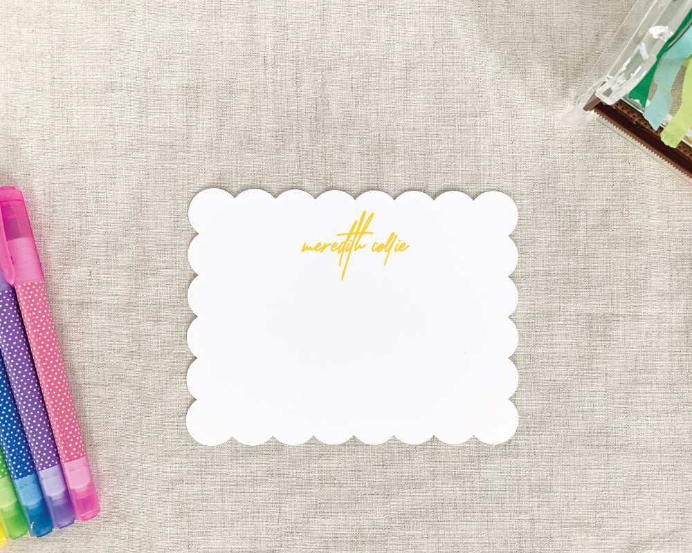 Personalized Scallop Edge Stationery