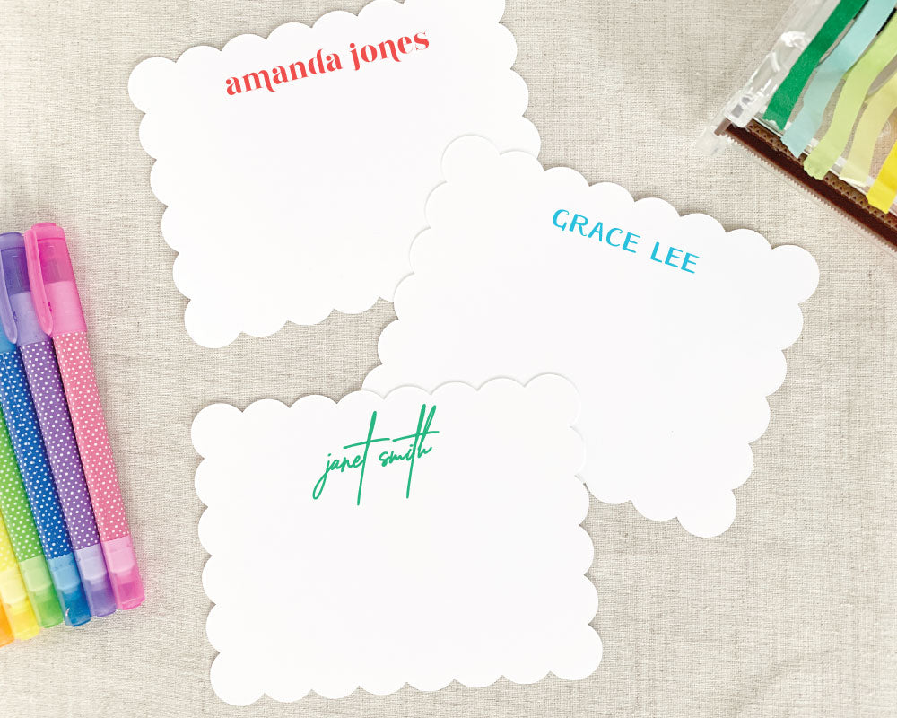 Personalized Scallop Edge Stationery