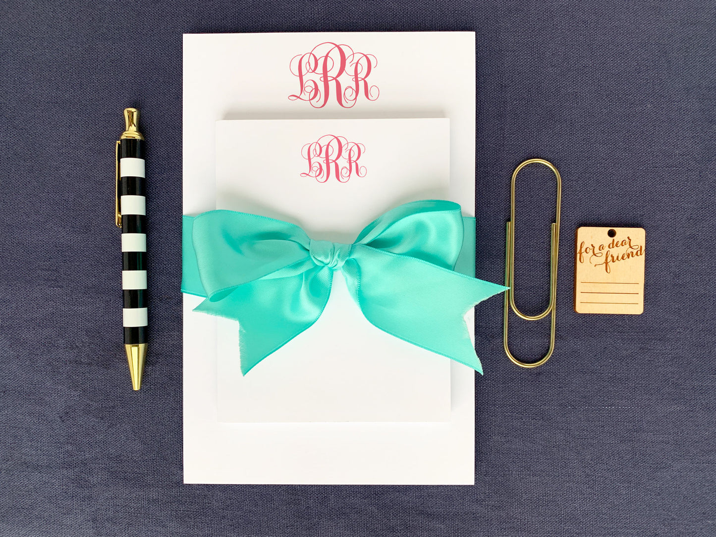 Script Monogram Notepad Gift Set