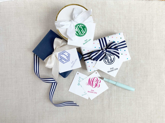 Square monogram gift tag, oversized, Meredith Collie Paper