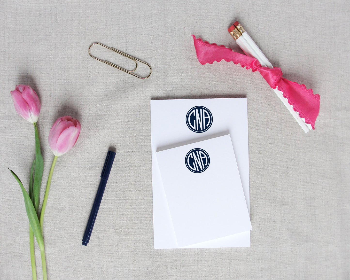 Solid Circle Monogram Notepad