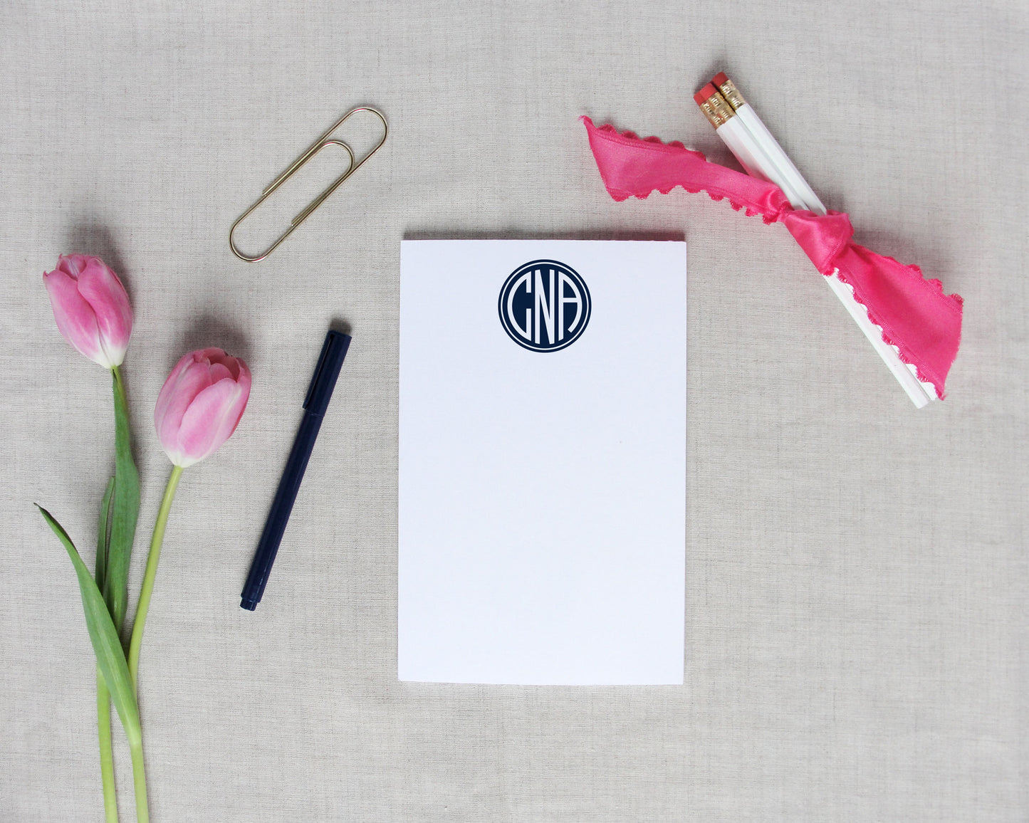 Solid Circle Monogram Notepad