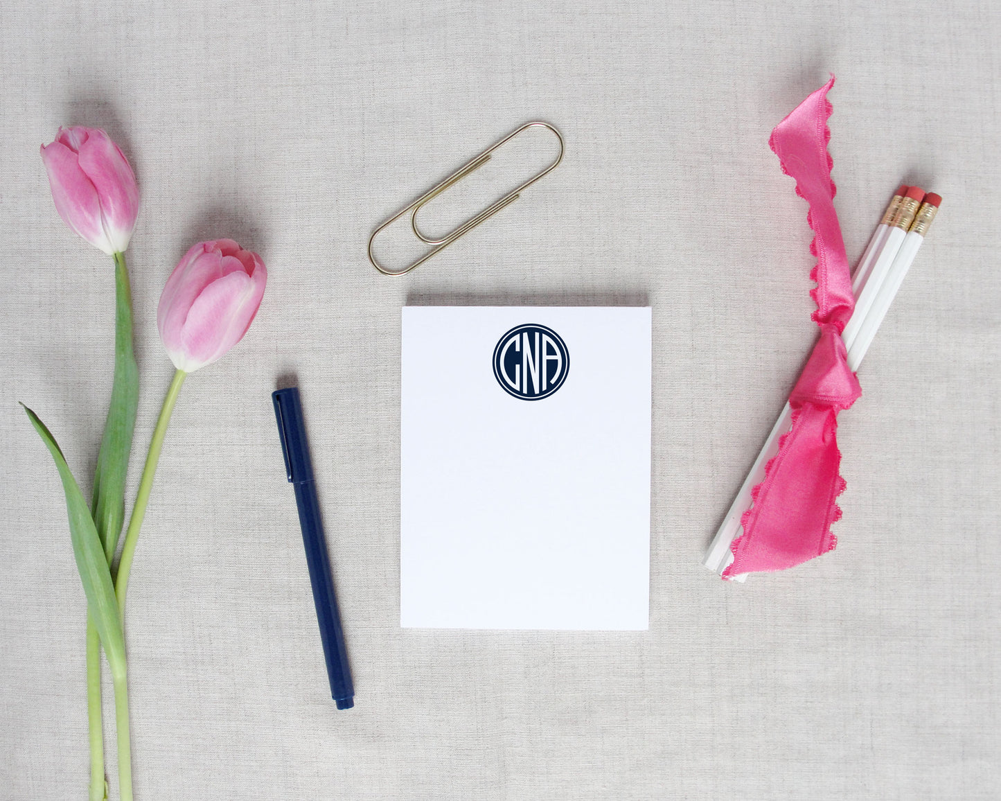 Solid Circle Monogram Notepad