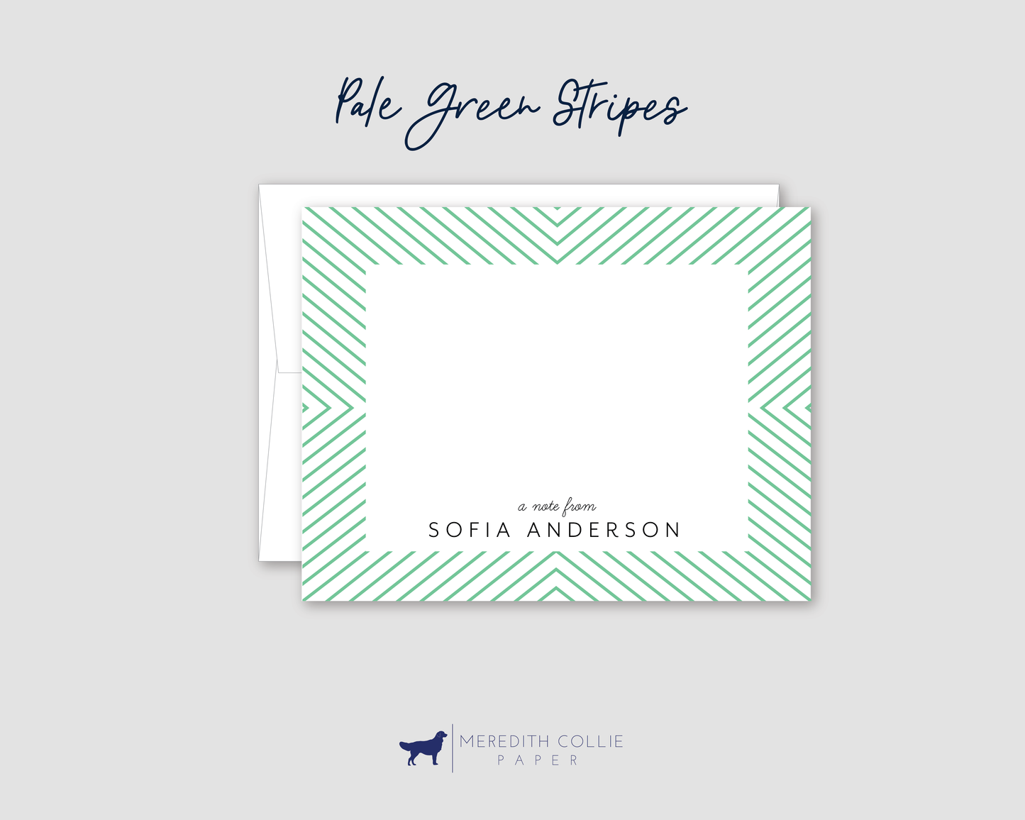 Chambray Striped Personalized Stationery