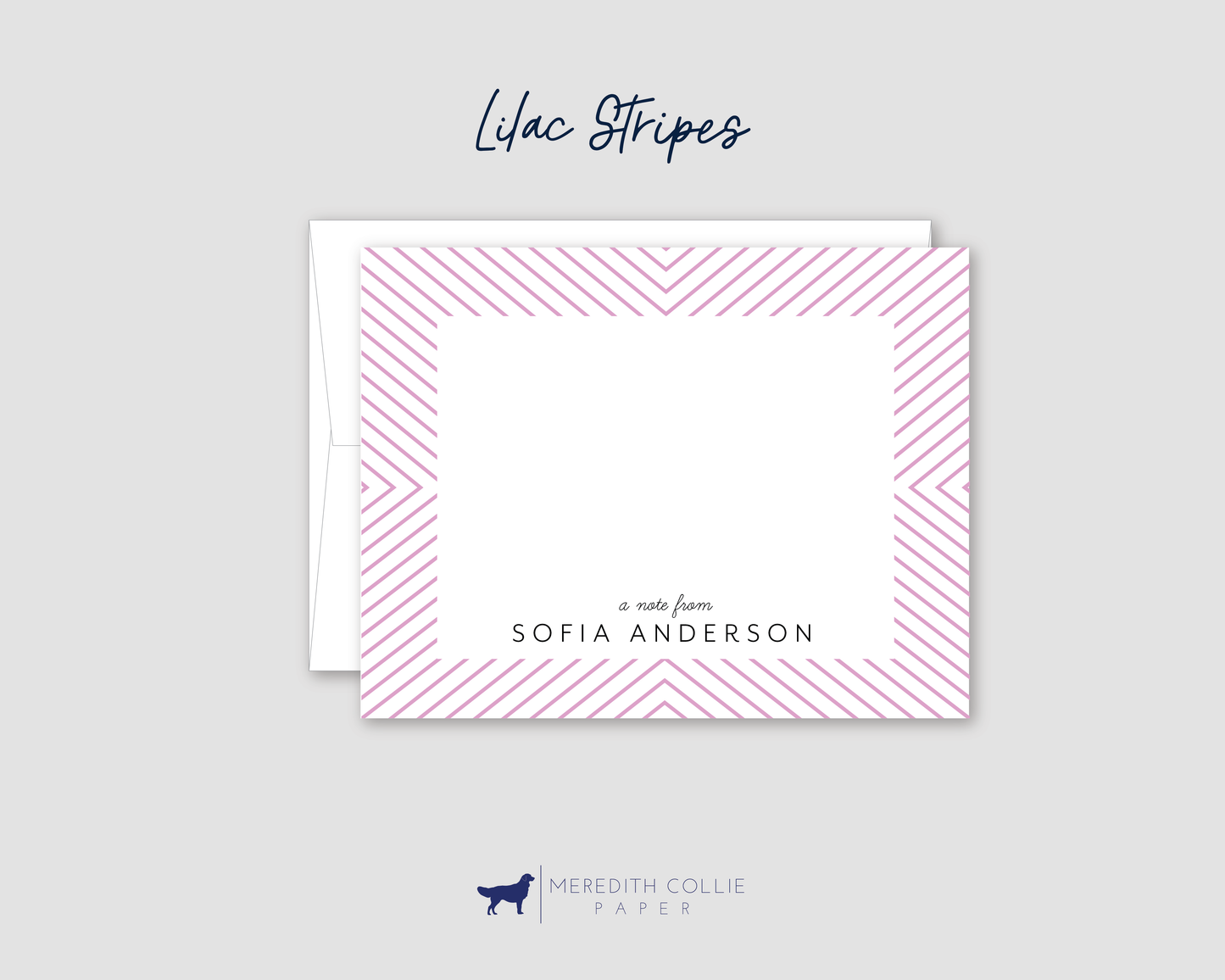 Chambray Striped Personalized Stationery