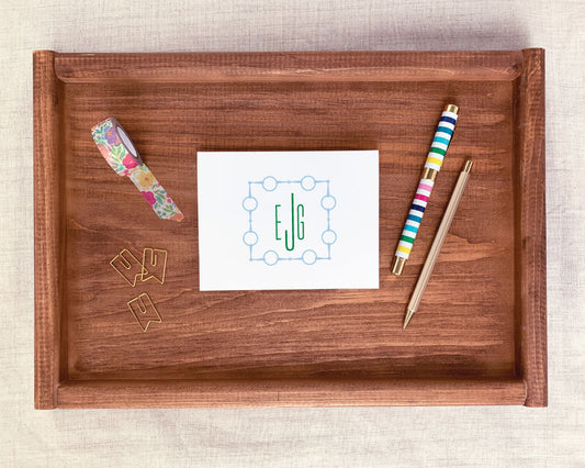 Square Loose Ring Snaffle Monogram Folded Note Card