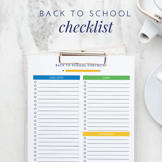 Back to School Supply Checklist