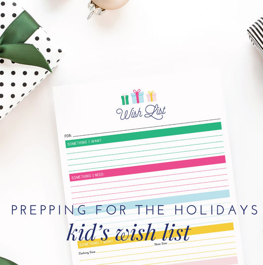Holiday Wish List for Kids / Free Printable