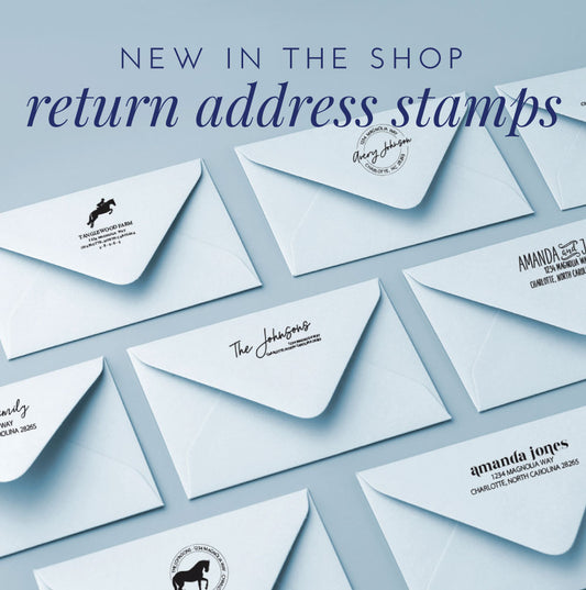 New In the Shop: Return Address Stamps for Families, Couples and Equestrians