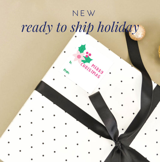 Preppy Holiday Ready to Ship Gift Sticker