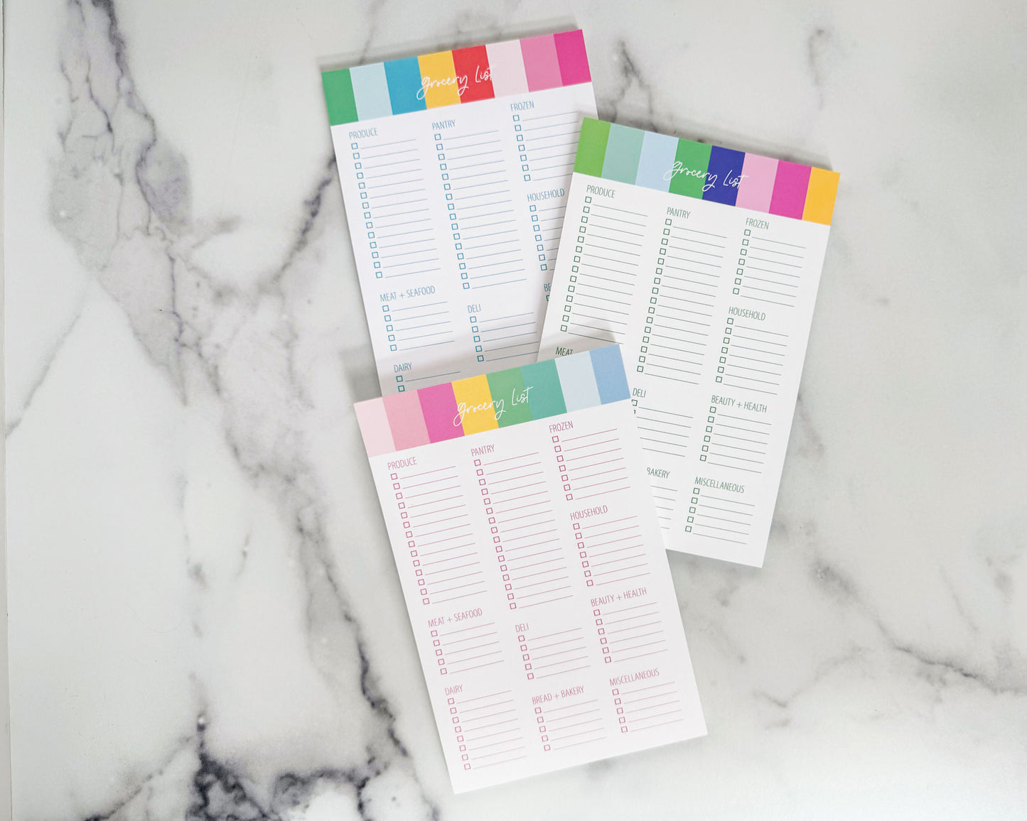 Block Color Grocery Store Notepads