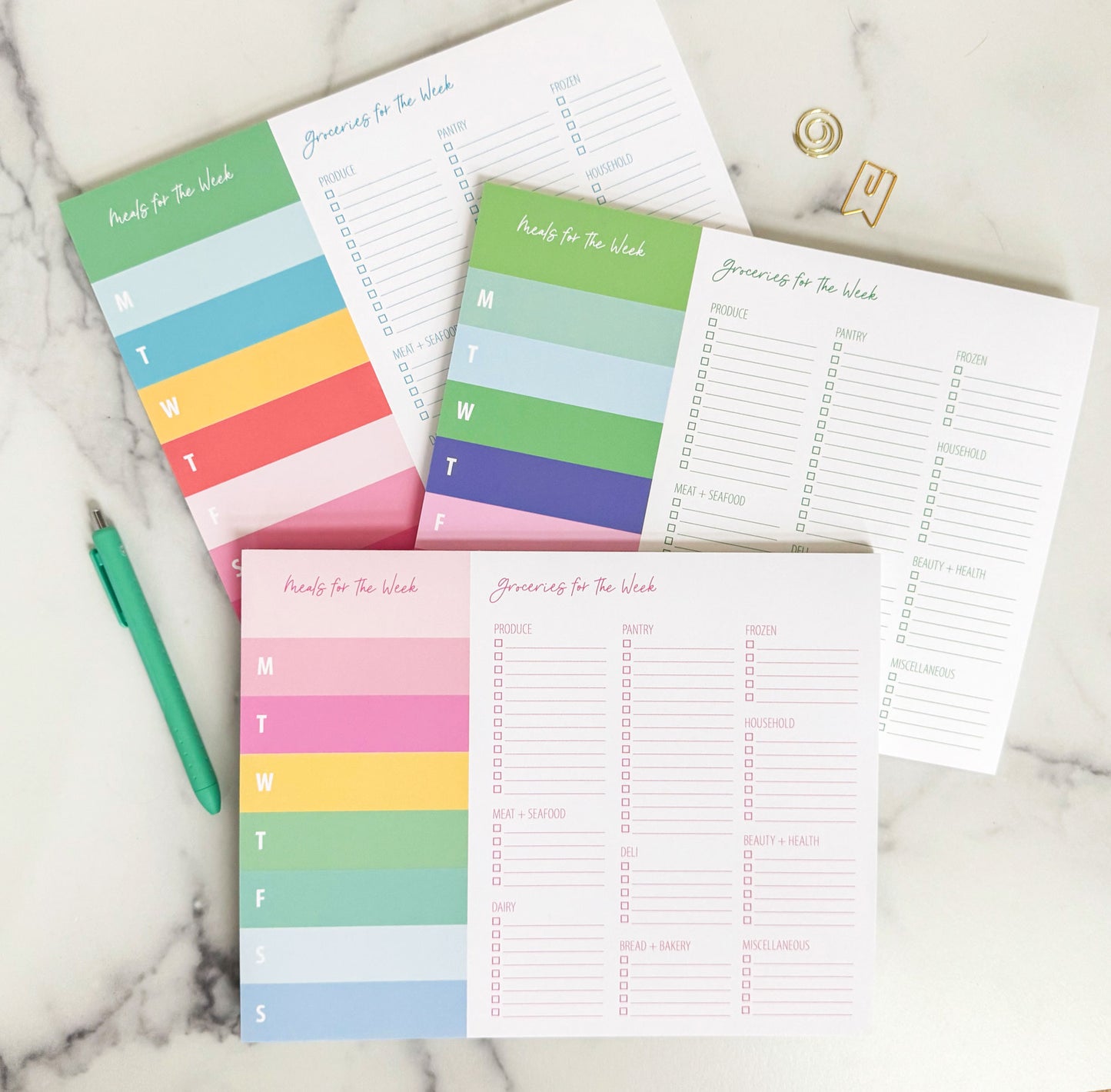 Block Color Grocery Store Notepads