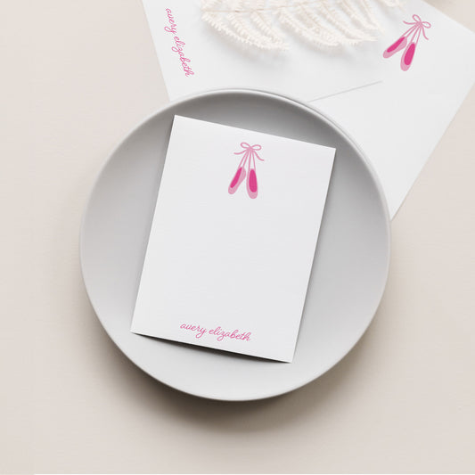 Pink Ballet Shoes Personalized Stationery