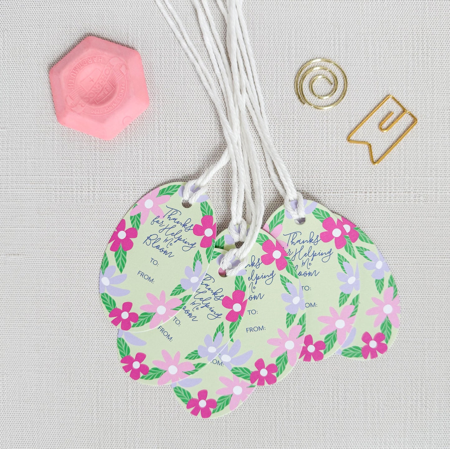 Bloom Teacher Thank You Gift Tags