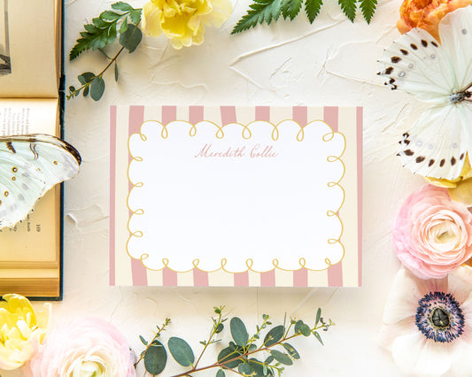 Blush Stripe Personalized Stationery