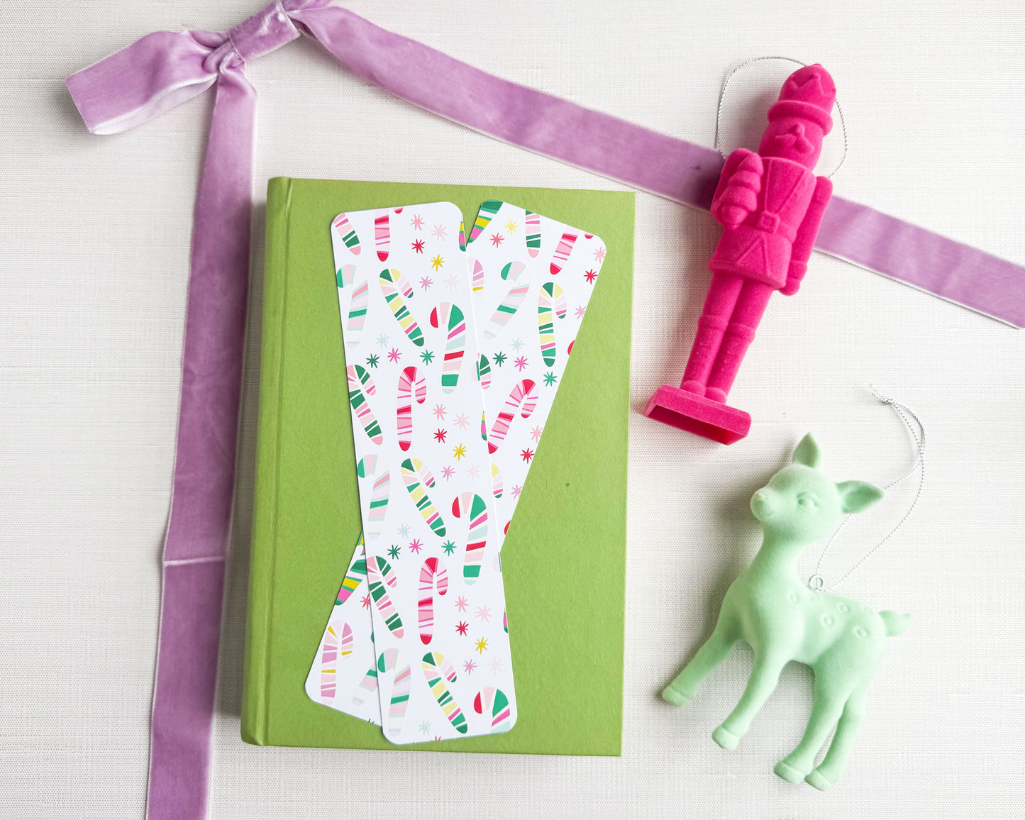 Festive Candy Cane Christmas Bookmark
