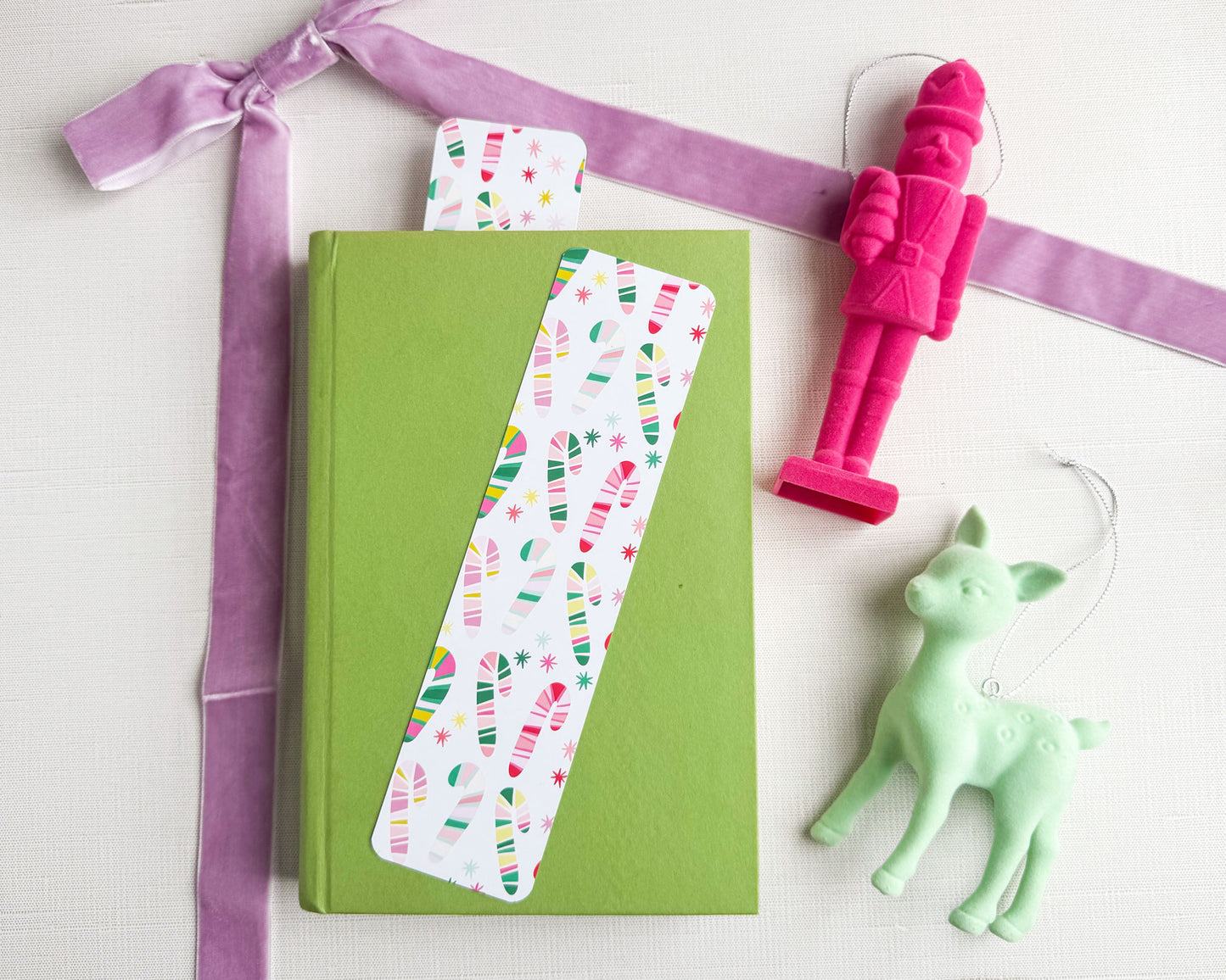 Festive Candy Cane Christmas Bookmark
