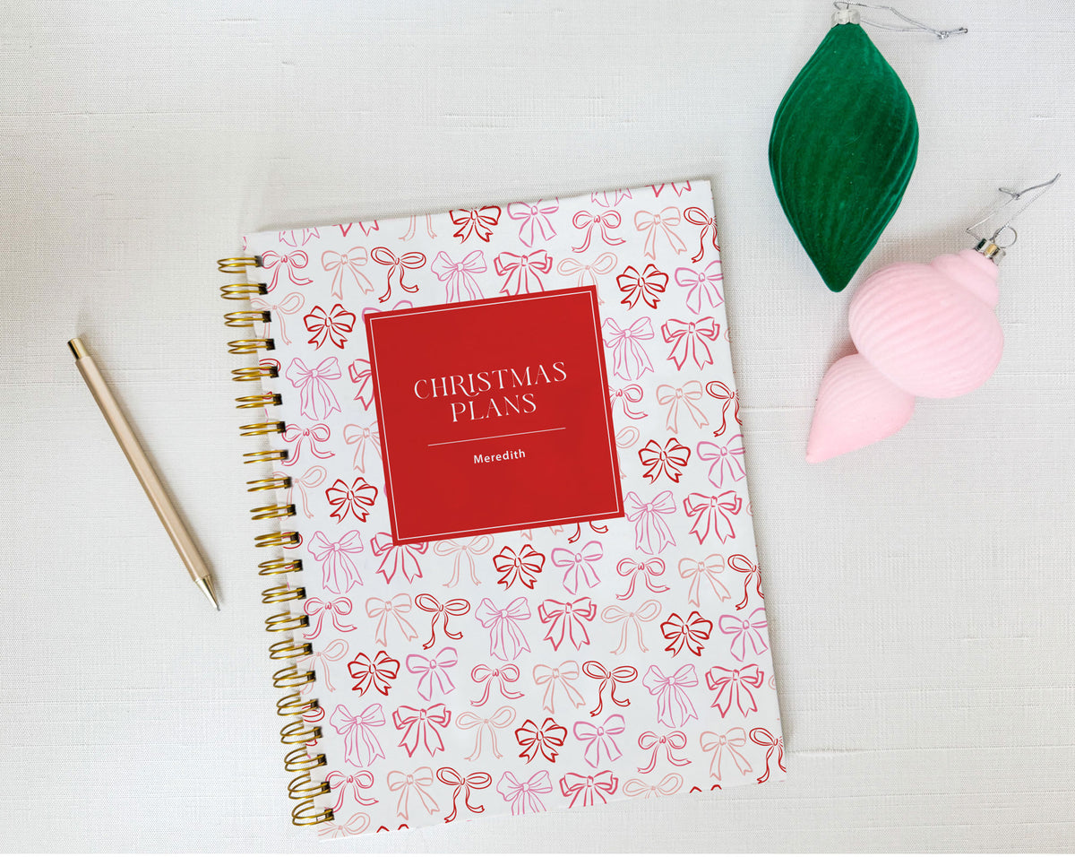 Vintage Bows Pattern Personalized Holiday Planner