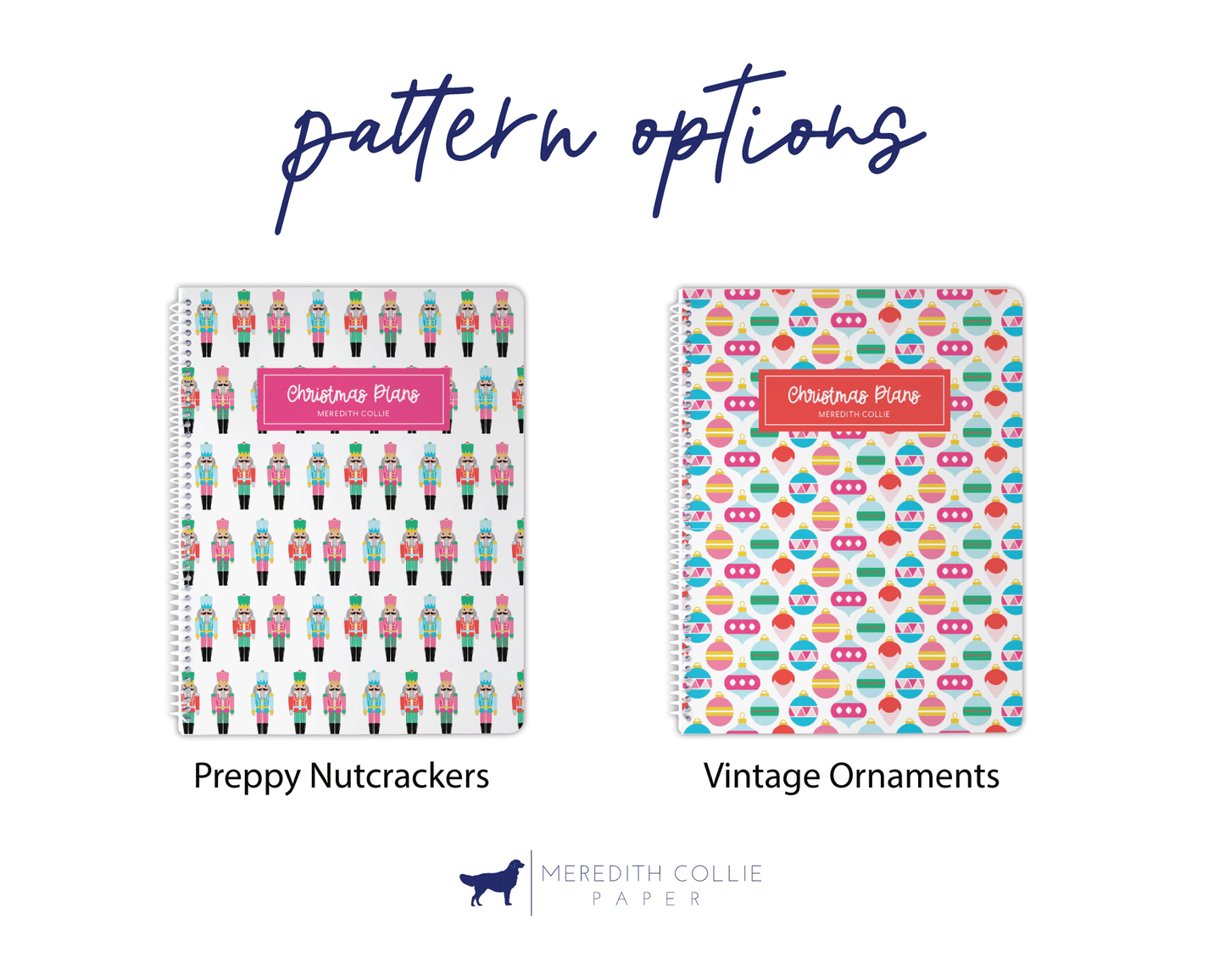 preppy nutcracker pattern, vintage Christmas ornament pattern, personalized holiday planner