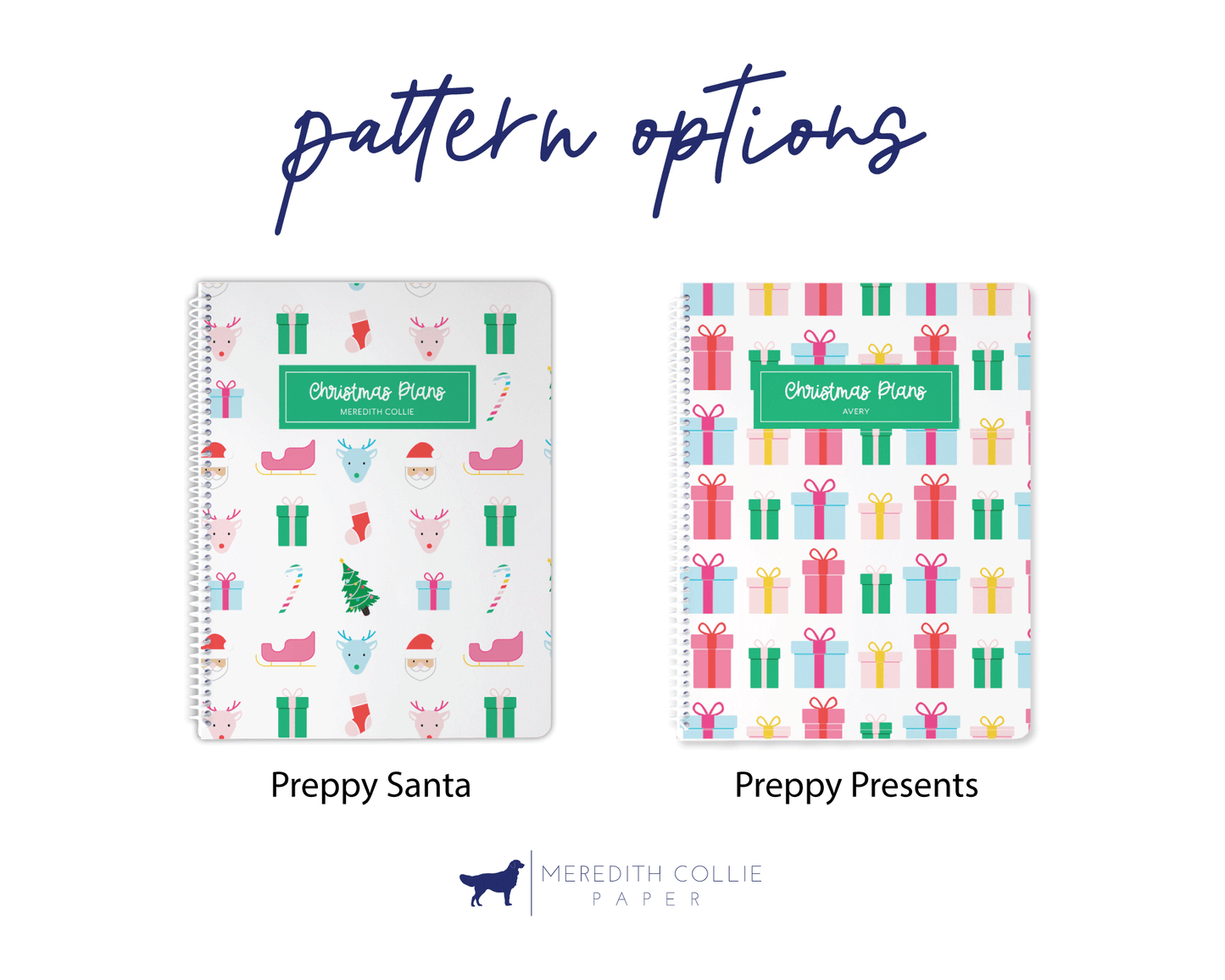 Christmas Pattern Personalized Holiday Planner