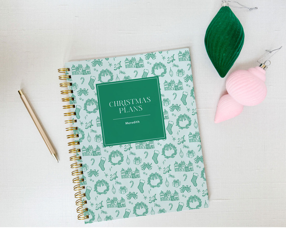 Christmas Village Toile Pattern Personalized Holiday Planner