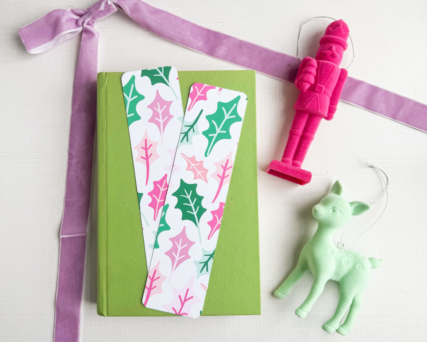 Whimsical Christmas Holly Bookmark