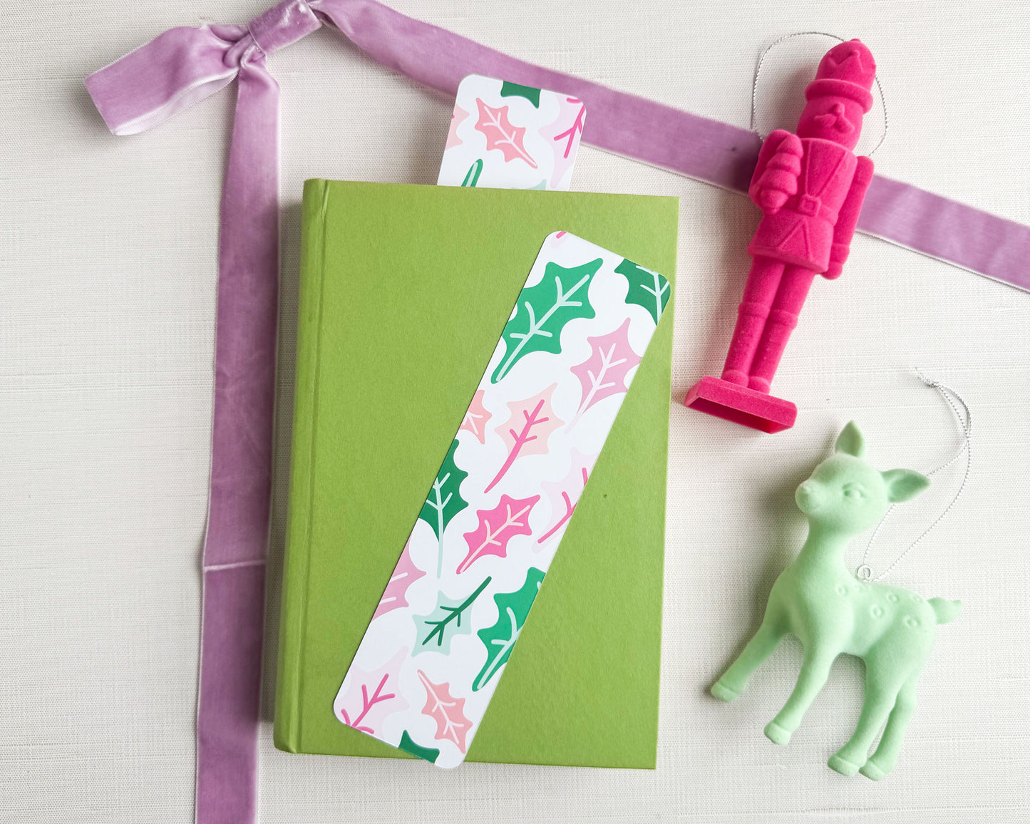 Whimsical Christmas Holly Bookmark