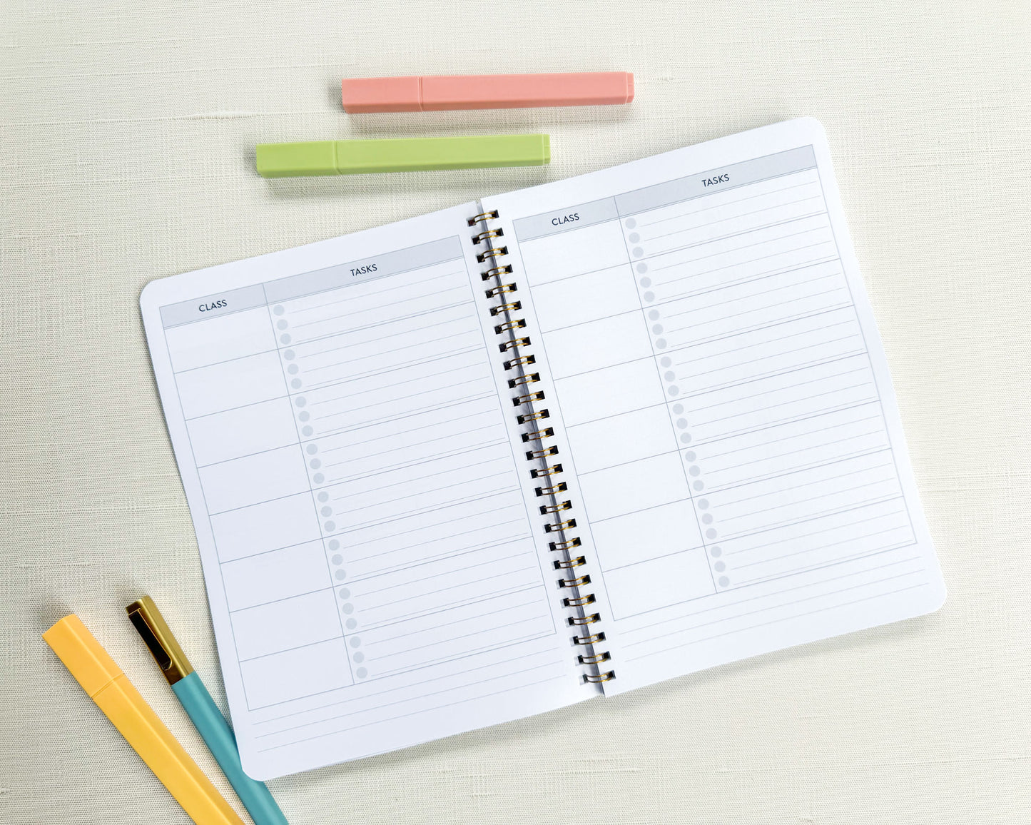 Personalized Large Floral Spiral Bound Homework Planner
