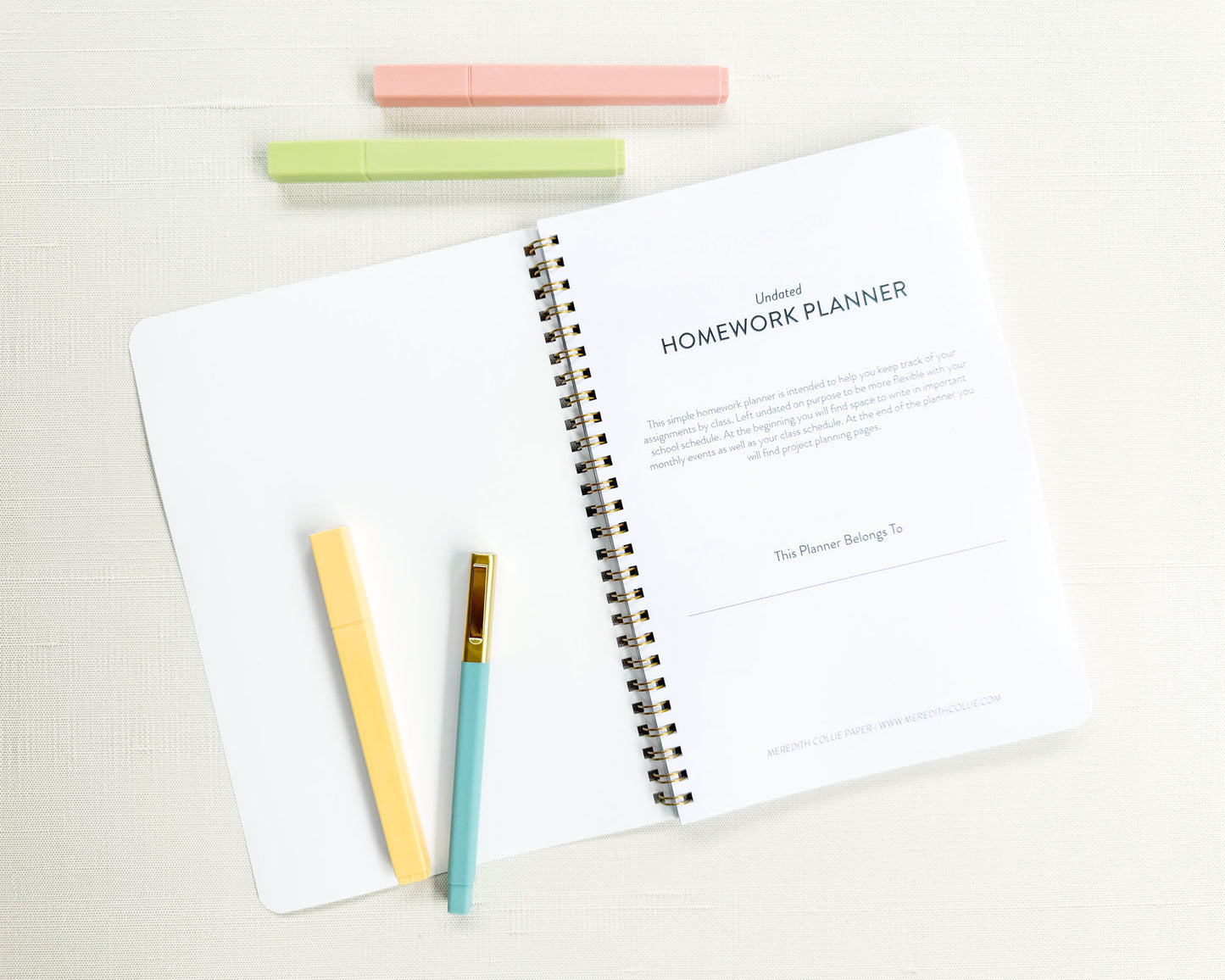 Personalized Large Floral Spiral Bound Homework Planner