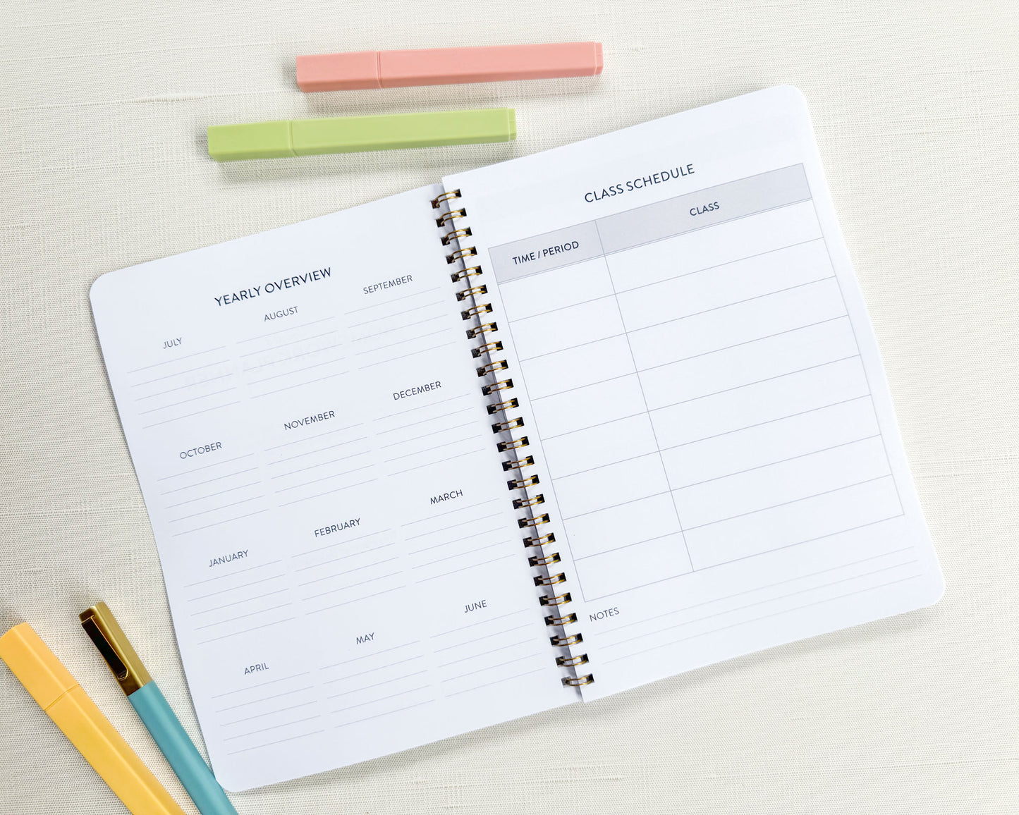 Personalized Large Floral Spiral Bound Homework Planner
