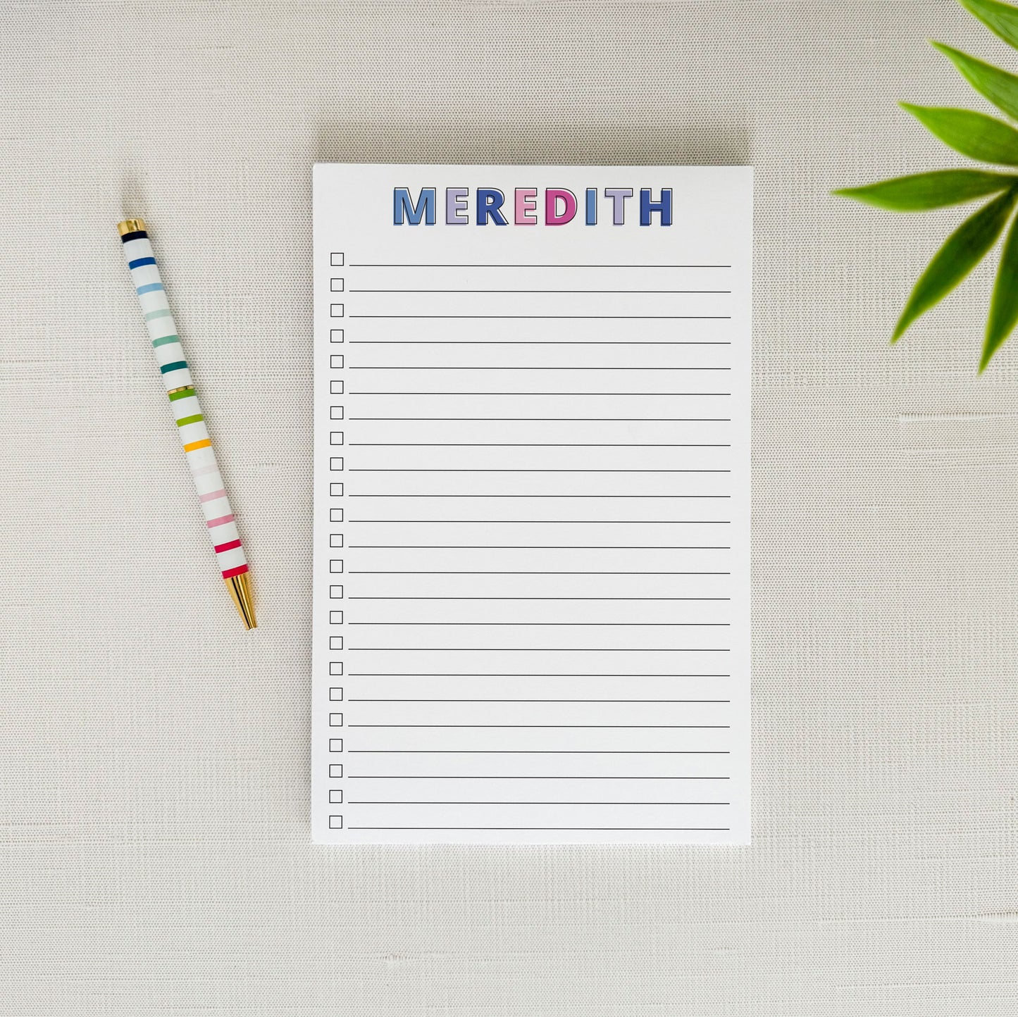 Outline Shadow Personalized Notepad