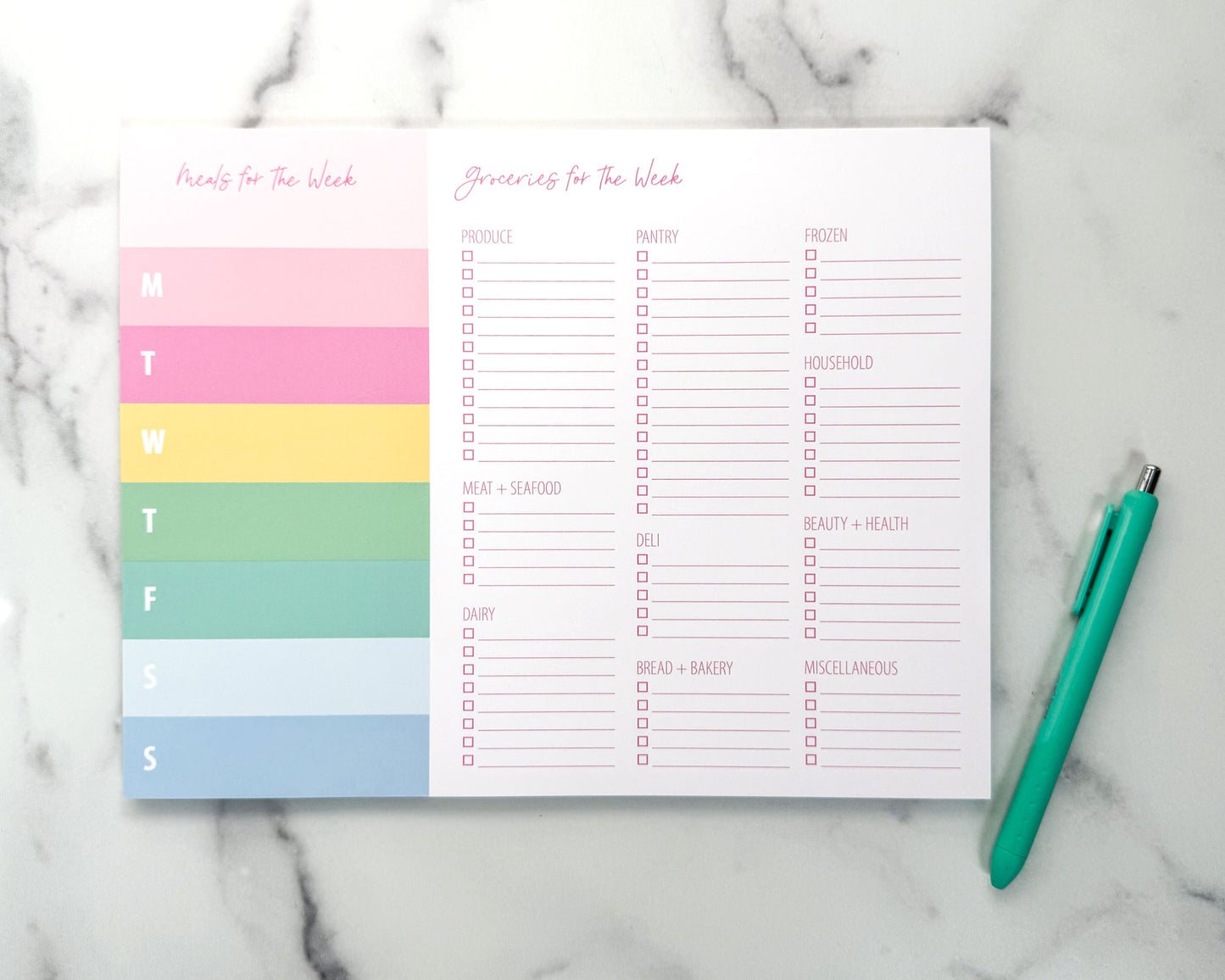 Block Color Grocery Store Notepads