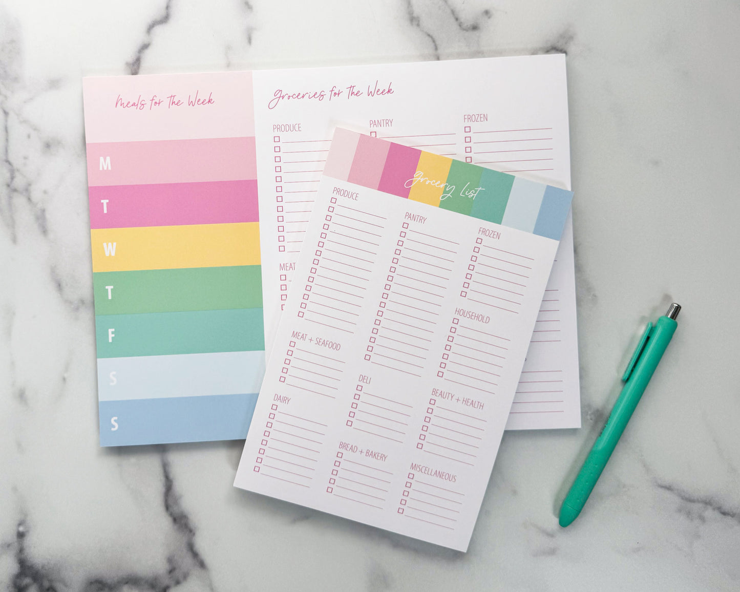 Block Color Grocery Store Notepads