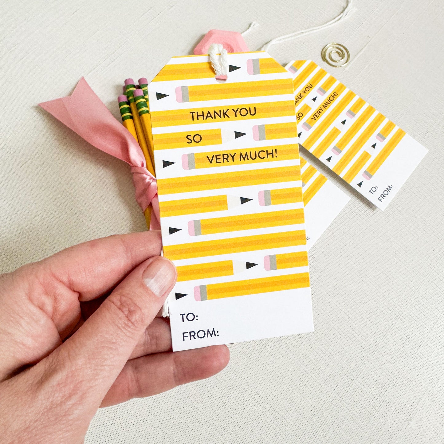 Pencil Teacher Thank You Gift Tags