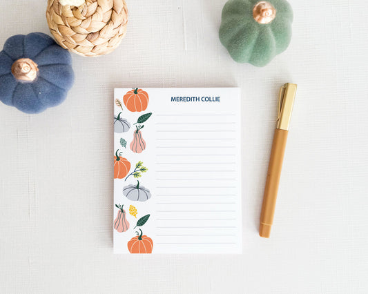 Preppy Pumpkin Personalized Notepad